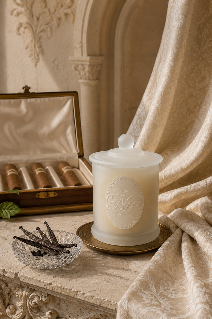 Tobacco Vanilla scented candle by Kandle by NH